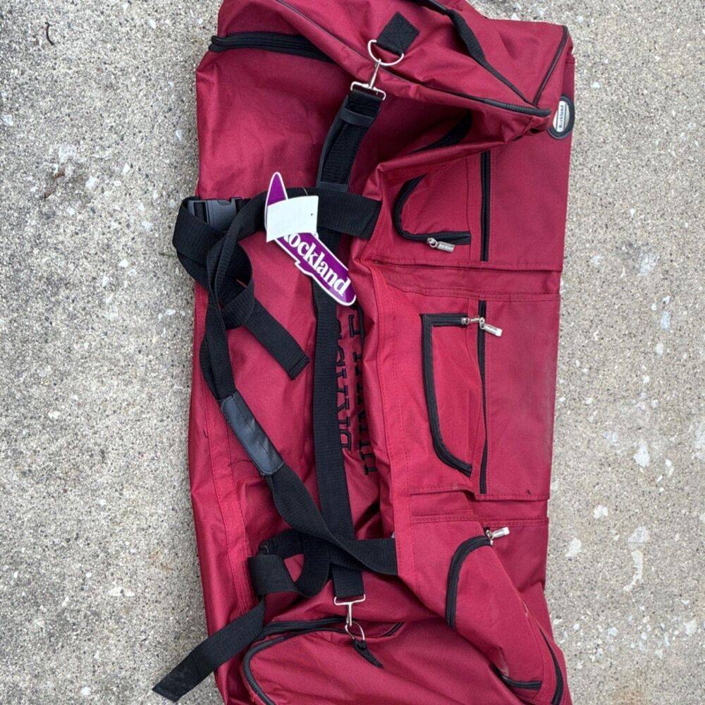 Rockland 40" Red Rolling Duffle Bag Nylon Wheels Adjustable Straps PRD340